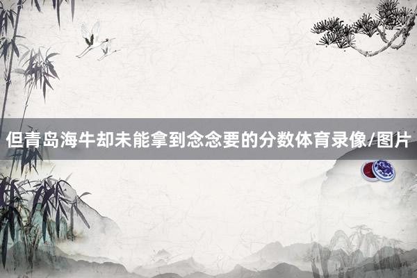 但青岛海牛却未能拿到念念要的分数体育录像/图片
