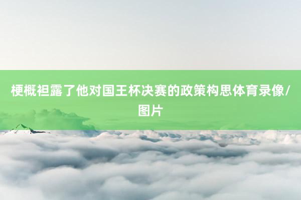 梗概袒露了他对国王杯决赛的政策构思体育录像/图片