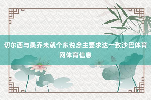 切尔西与桑乔未就个东说念主要求达一致沙巴体育网体育信息