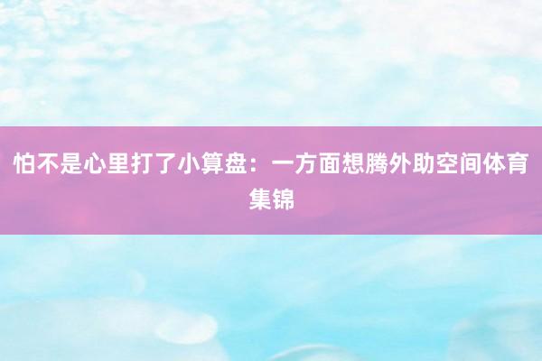怕不是心里打了小算盘：一方面想腾外助空间体育集锦