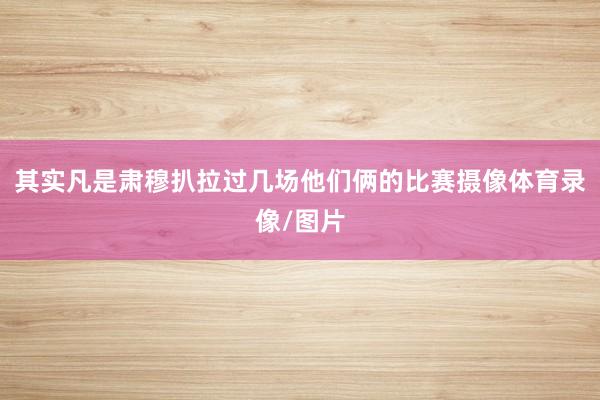 其实凡是肃穆扒拉过几场他们俩的比赛摄像体育录像/图片