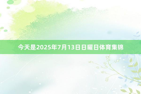 今天是2025年7月13日日曜日体育集锦