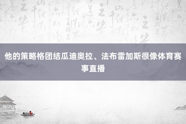 他的策略格团结瓜迪奥拉、法布雷加斯很像体育赛事直播