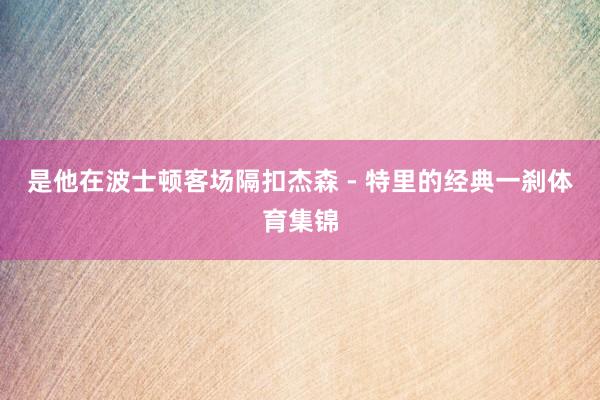 是他在波士顿客场隔扣杰森 - 特里的经典一刹体育集锦