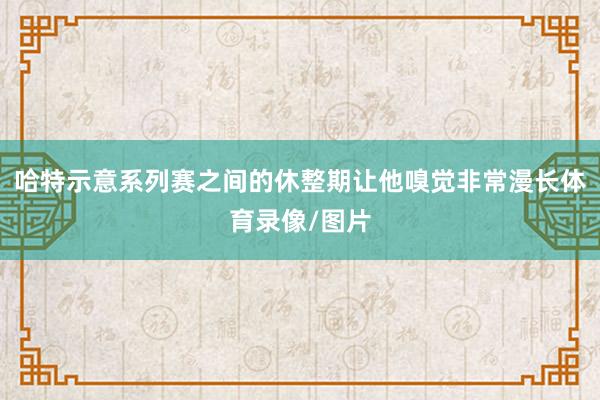 哈特示意系列赛之间的休整期让他嗅觉非常漫长体育录像/图片