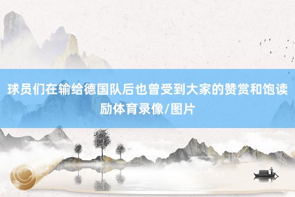 球员们在输给德国队后也曾受到大家的赞赏和饱读励体育录像/图片